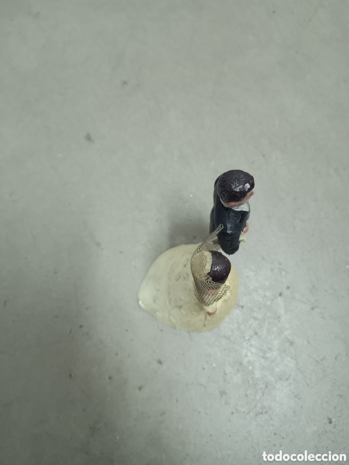 Antig&uuml;edades: PAREJA DE NOVIOS DE CELULOIDE - PASTEL DE BODAS - Foto 5