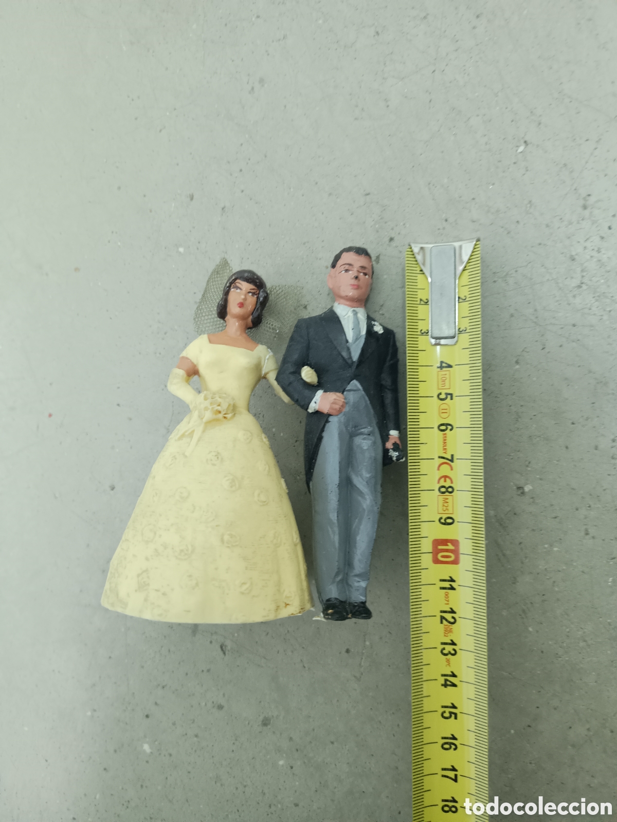 Antig&uuml;edades: PAREJA DE NOVIOS DE CELULOIDE - PASTEL DE BODAS - Foto 9