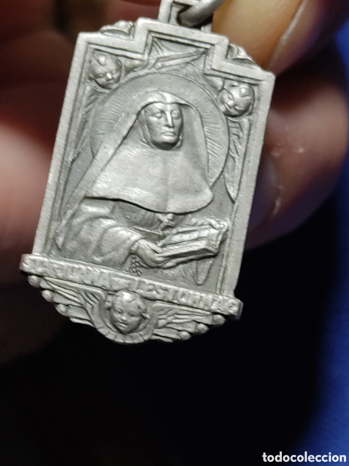 Antig&uuml;edades: Medalla religiosa de Santa Juana. - Foto 6