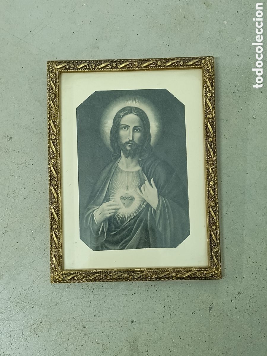 Antig&uuml;edades: MARCO DE MADERA - SAGRADO CORAZ&Oacute;N DE JES&Uacute;S - Foto 1