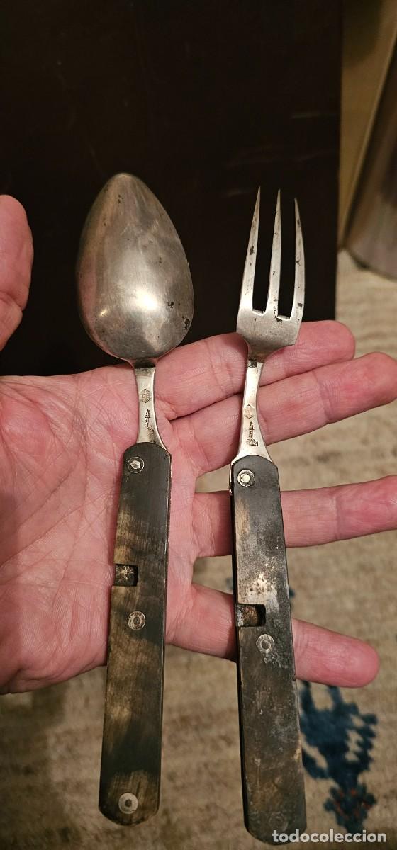 Antig&uuml;edades: Preciosos cubiertos de asta y plata XIX - Foto 3