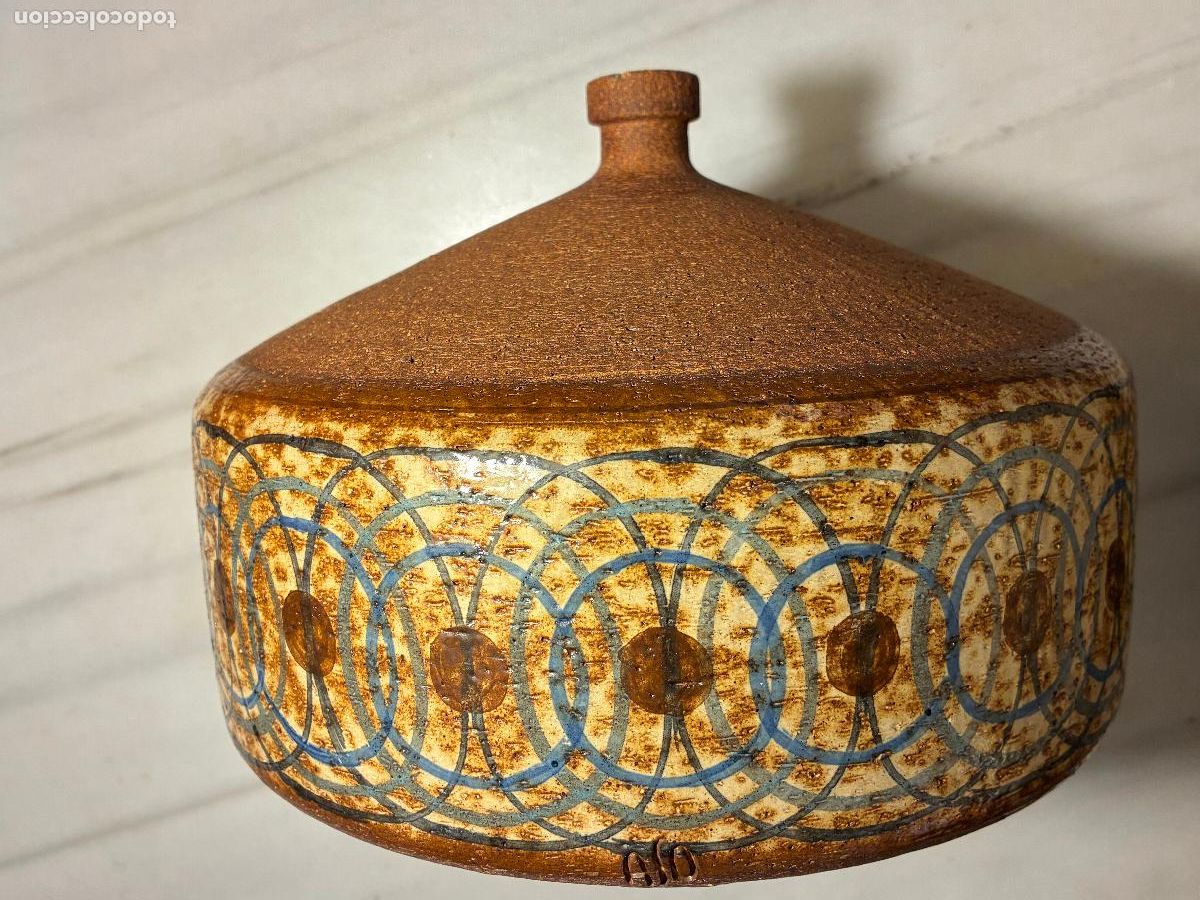 Antig&uuml;edades: Ceramica gres dise&ntilde;o Antonio Salvador Orodea Valdemorillo Madrid a&ntilde;os 60 muy bien conservada 26x18