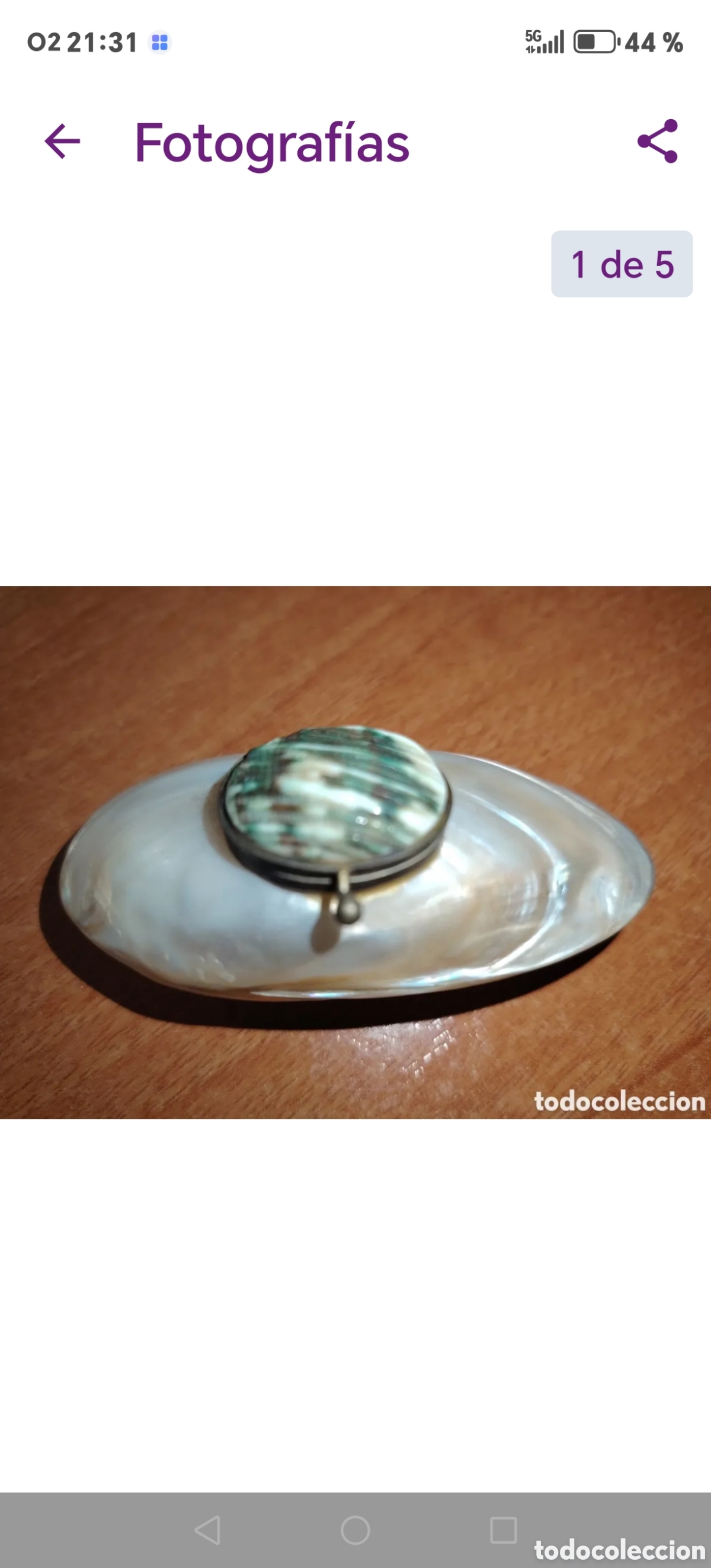 Antig&uuml;edades: Antiguo pastillero concha de n&aacute;car, siglo XIX
