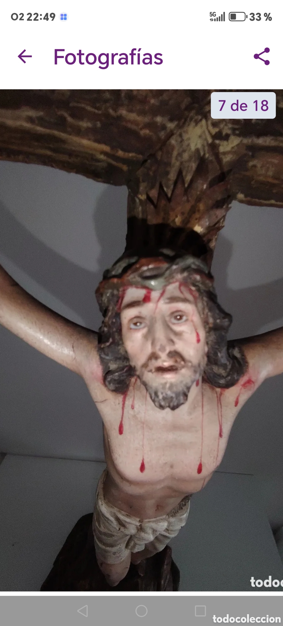 Antig&uuml;edades: Precioso cristo de la agon&iacute;a, monte calvario, arte olotense.