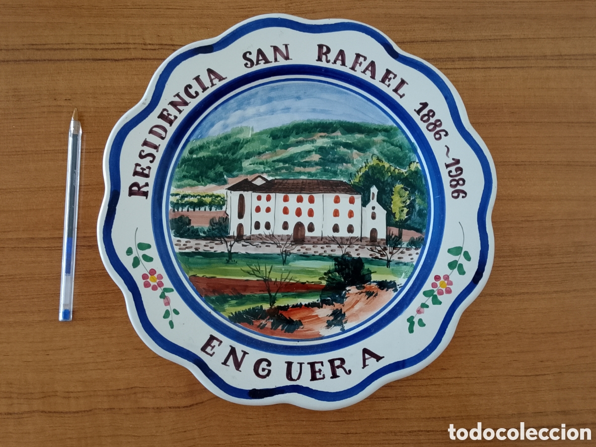 Antig&uuml;edades: PLATO DE CERAMICA PARA PARED DEL CENTENARIO DE LA RESIDENCIA DE SAN RAFAEL ENGUERA