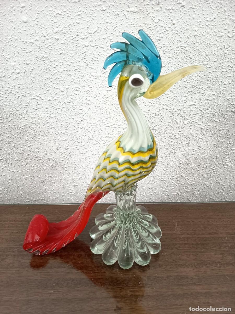 Antig&uuml;edades: Garza de cristal de Murano vintage