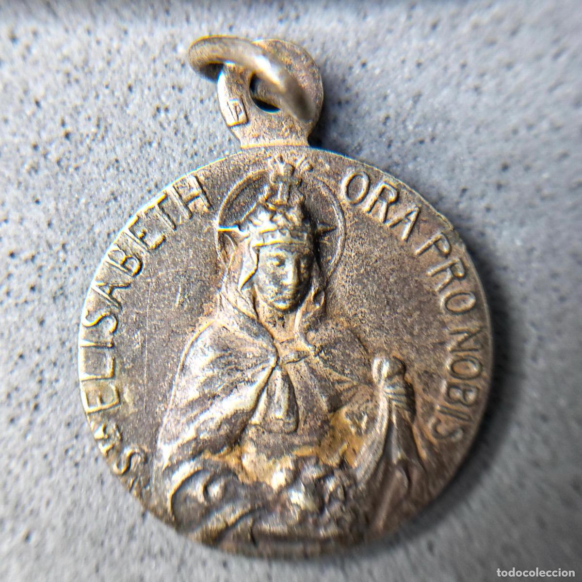 Antiguidades: Antigua medalla de Santa Elisabeth (Ora Pro Nobis). A&ntilde;os 40 - 50
