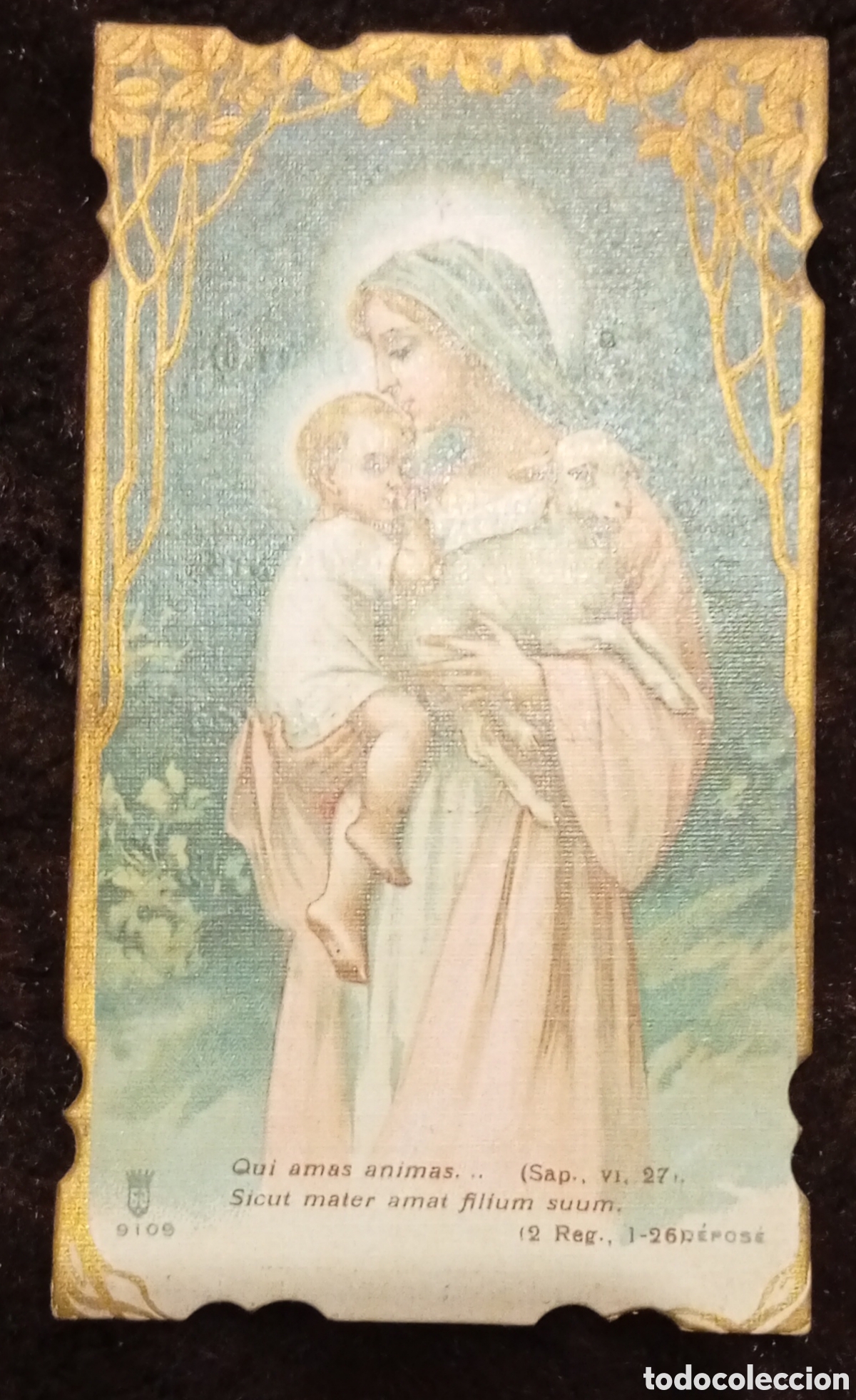 Antig&uuml;edades: Lote de 6 antiguas estampas religiosas - Foto 2