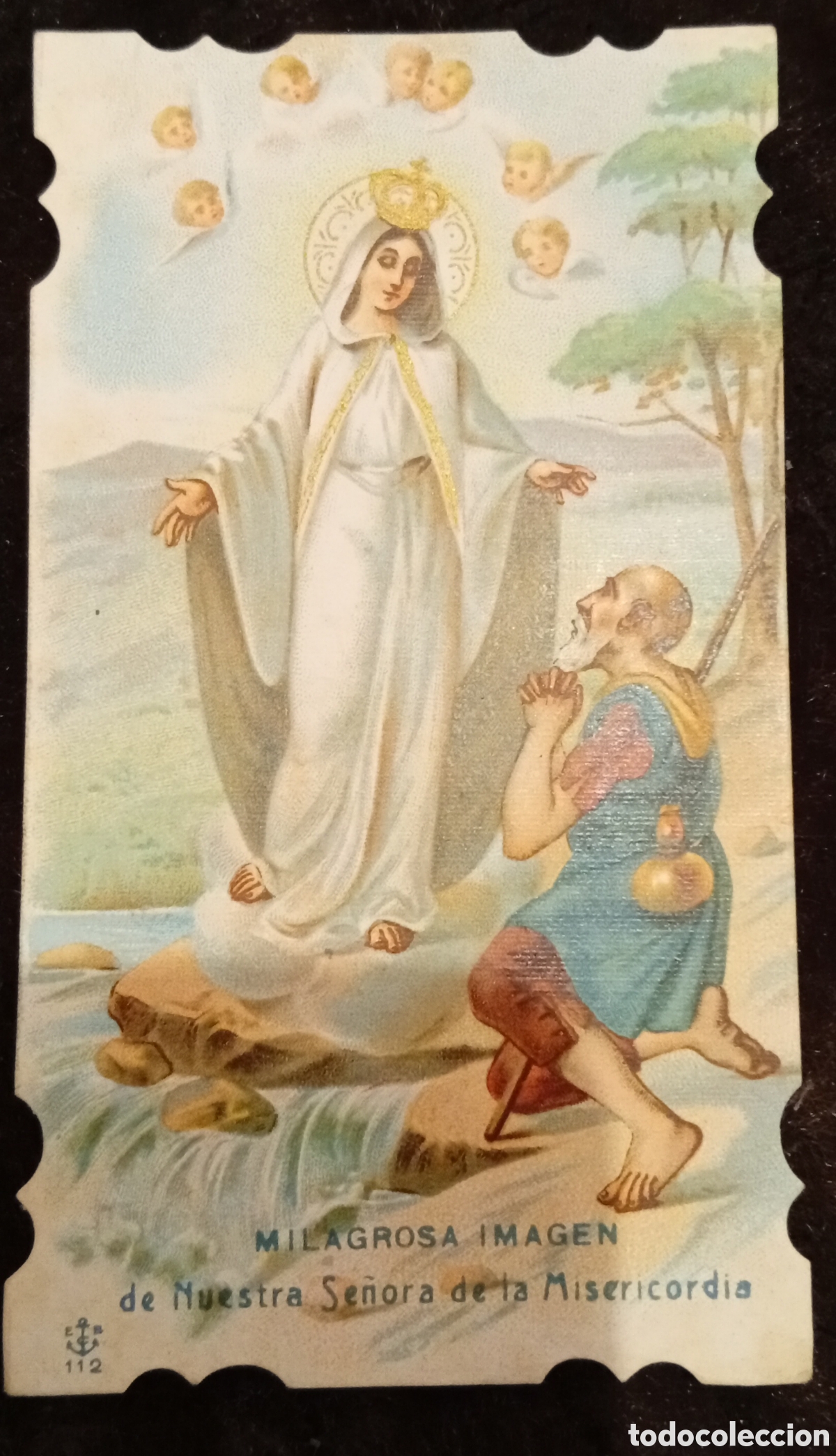 Antig&uuml;edades: Lote de 6 antiguas estampas religiosas - Foto 1