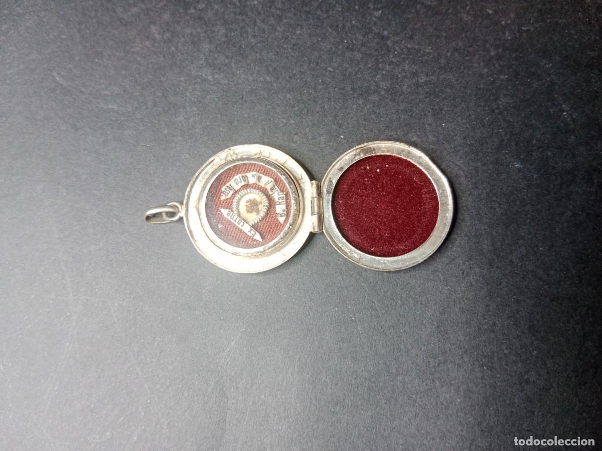 Antig&uuml;edades: BONITA MEDALLA RELICARIO EN PLATA RELIQUIA EX CARNE DE LA BEATA RAFAELA DEL SAGRADO CORAZON DE JESUS