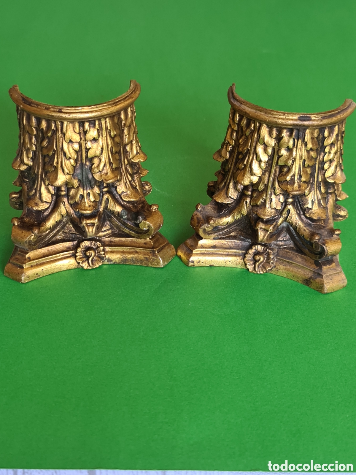 Antiguidades: 2 Antiguos Remates Bronce Francia
