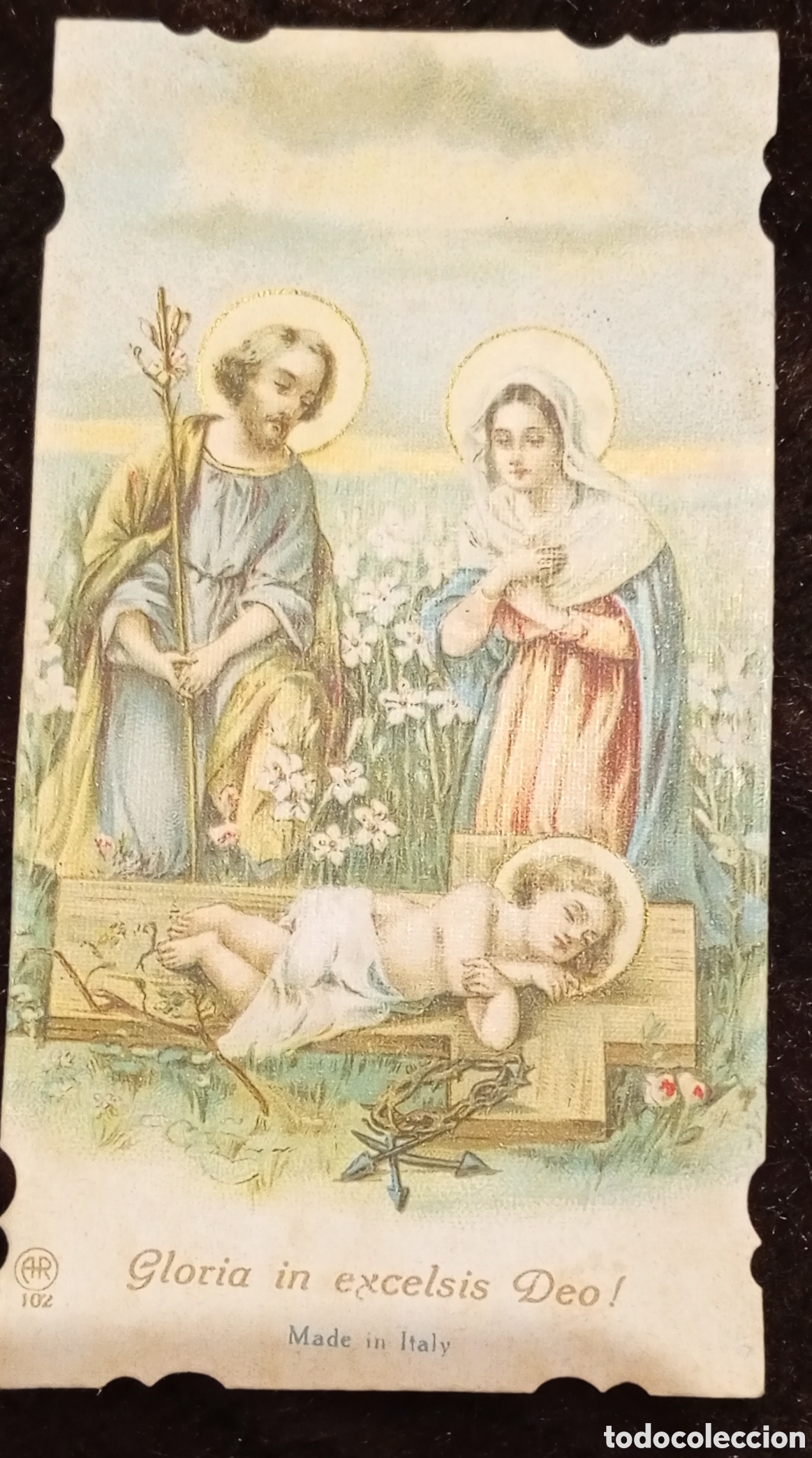 Antig&uuml;edades: Lote de 6 antiguas estampas religiosas - Foto 5
