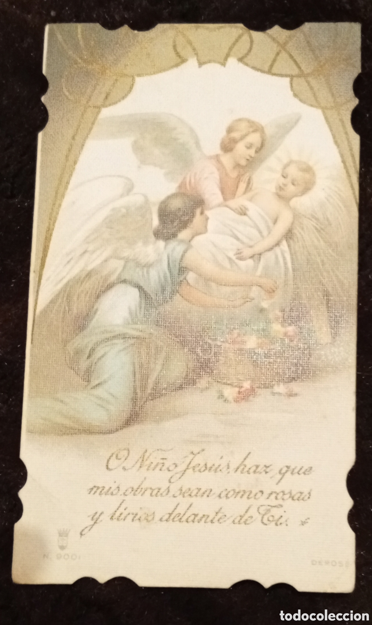 Antig&uuml;edades: Lote de 10 antiguas estampas religiosas - Foto 8