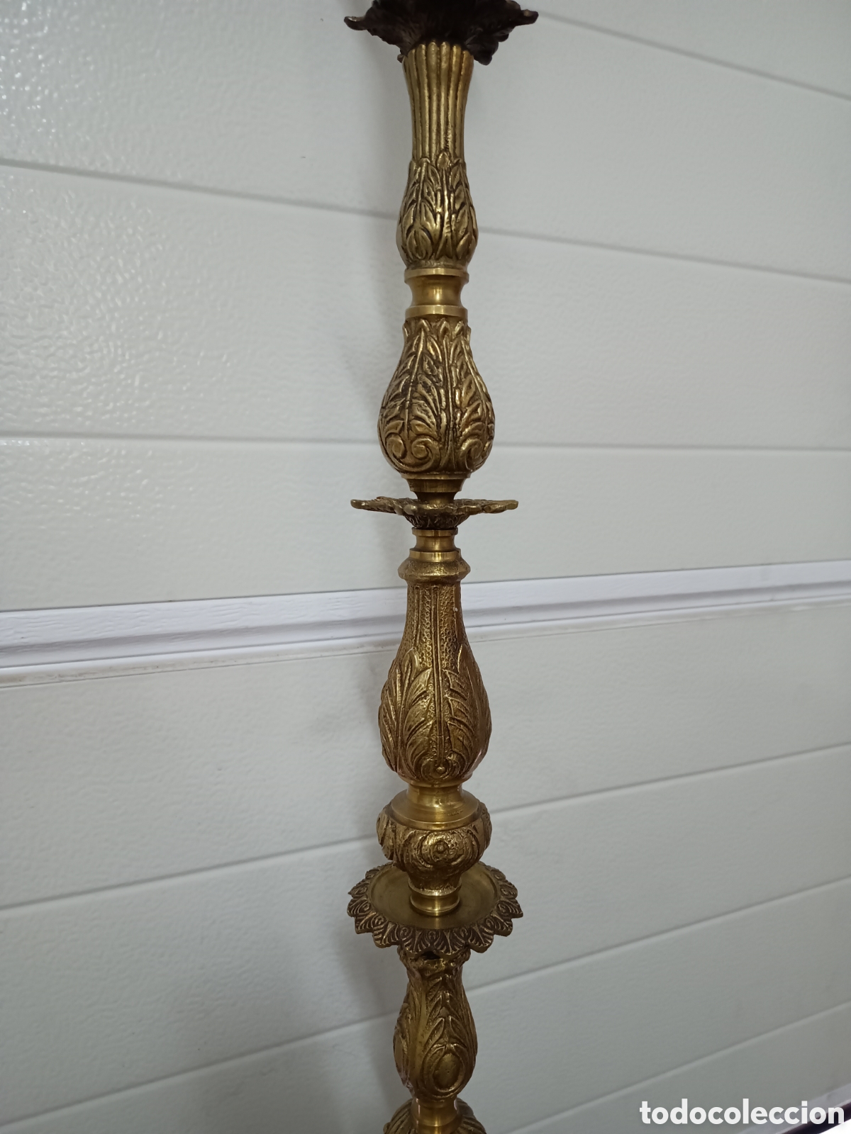 Antig&uuml;edades: LAMPARA DE PIE DE BRONCE DORADO - 145cm - Foto 5