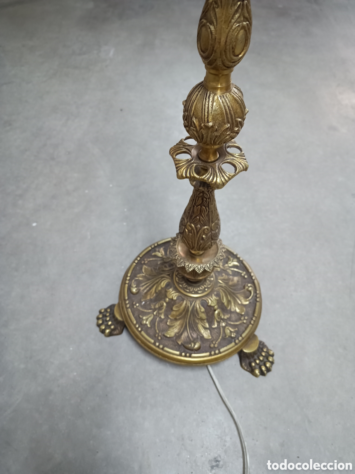 Antig&uuml;edades: LAMPARA DE PIE DE BRONCE DORADO - 145cm - Foto 6