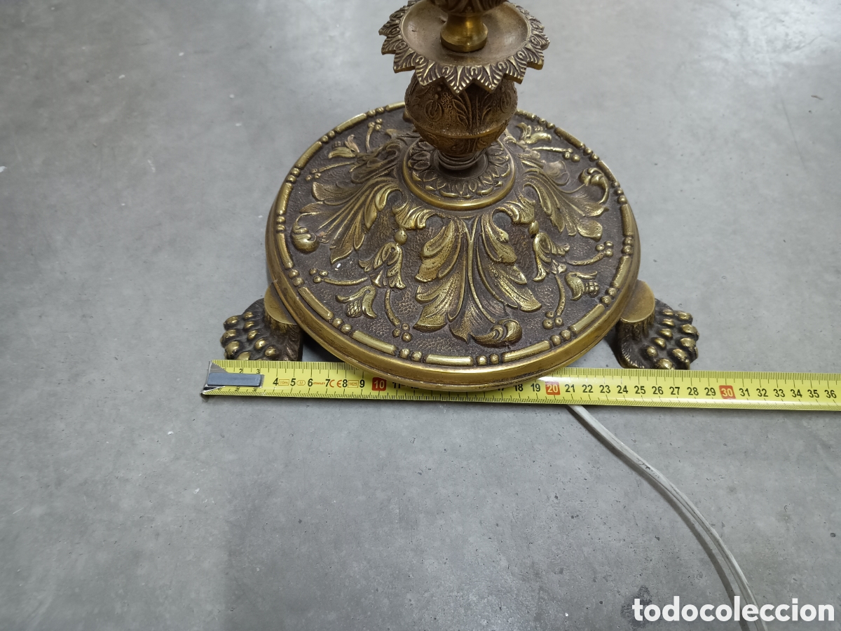 Antig&uuml;edades: LAMPARA DE PIE DE BRONCE DORADO - 145cm - Foto 7