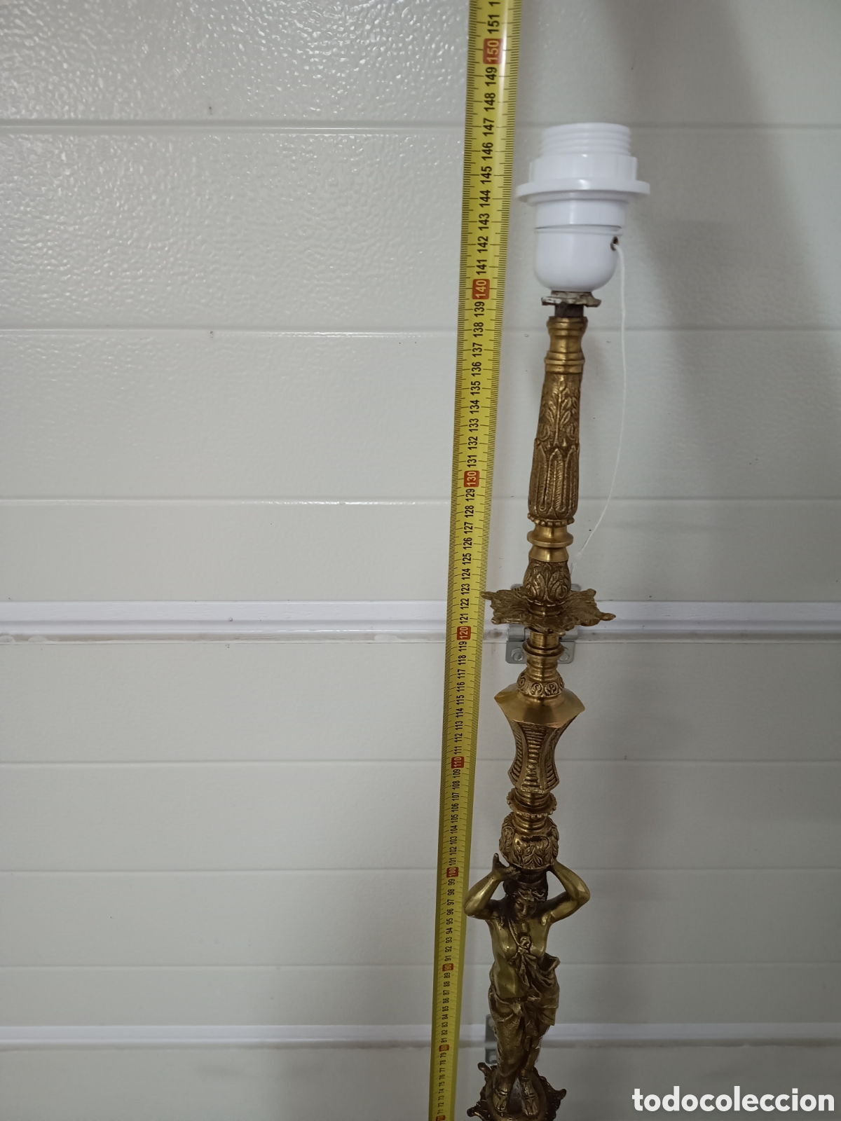 Antig&uuml;edades: LAMPARA DE PIE DE BRONCE DORADO - 145cm - Foto 10