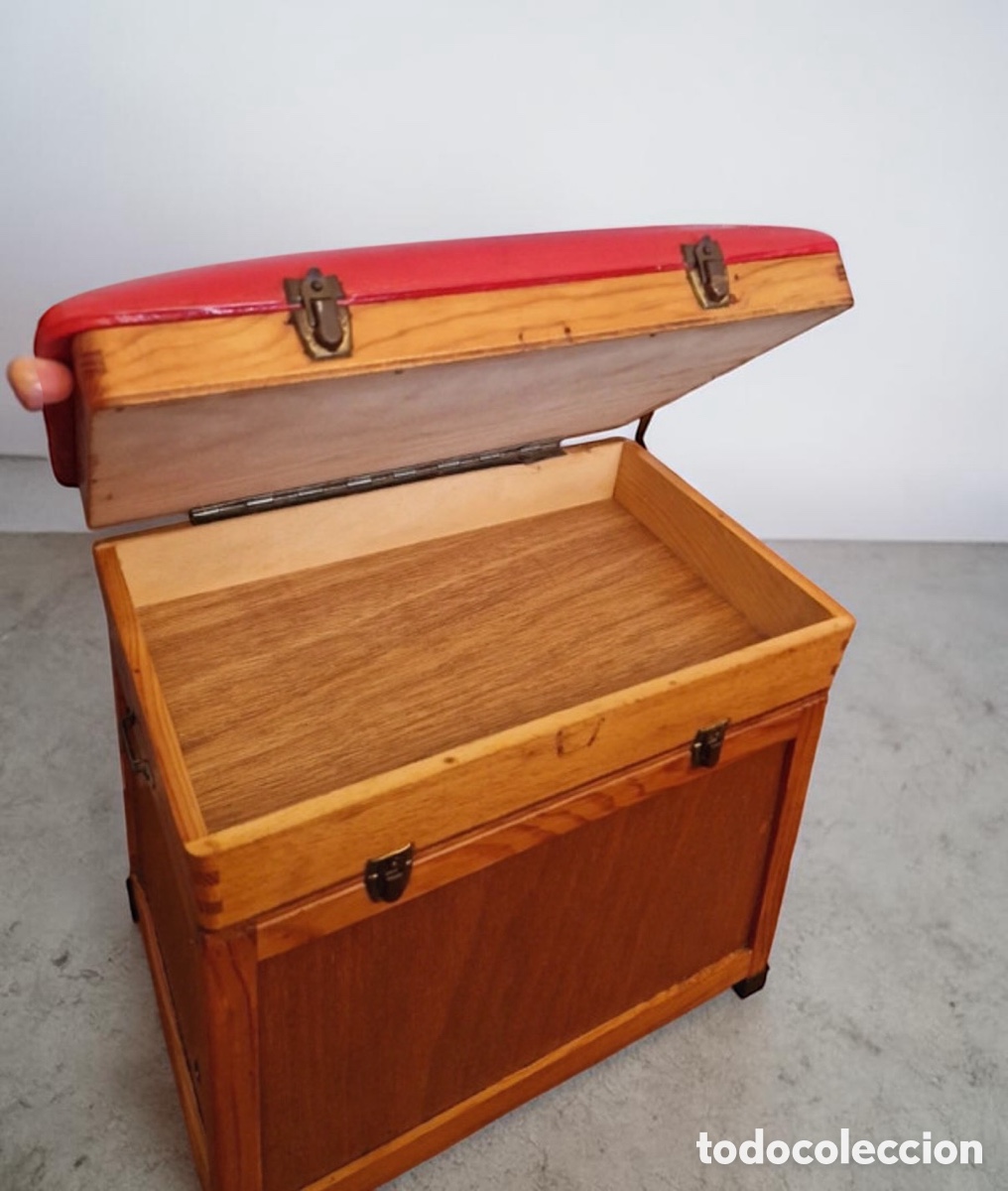 Antig&uuml;edades: Taburete/cesta de pesca antiguo - Foto 3