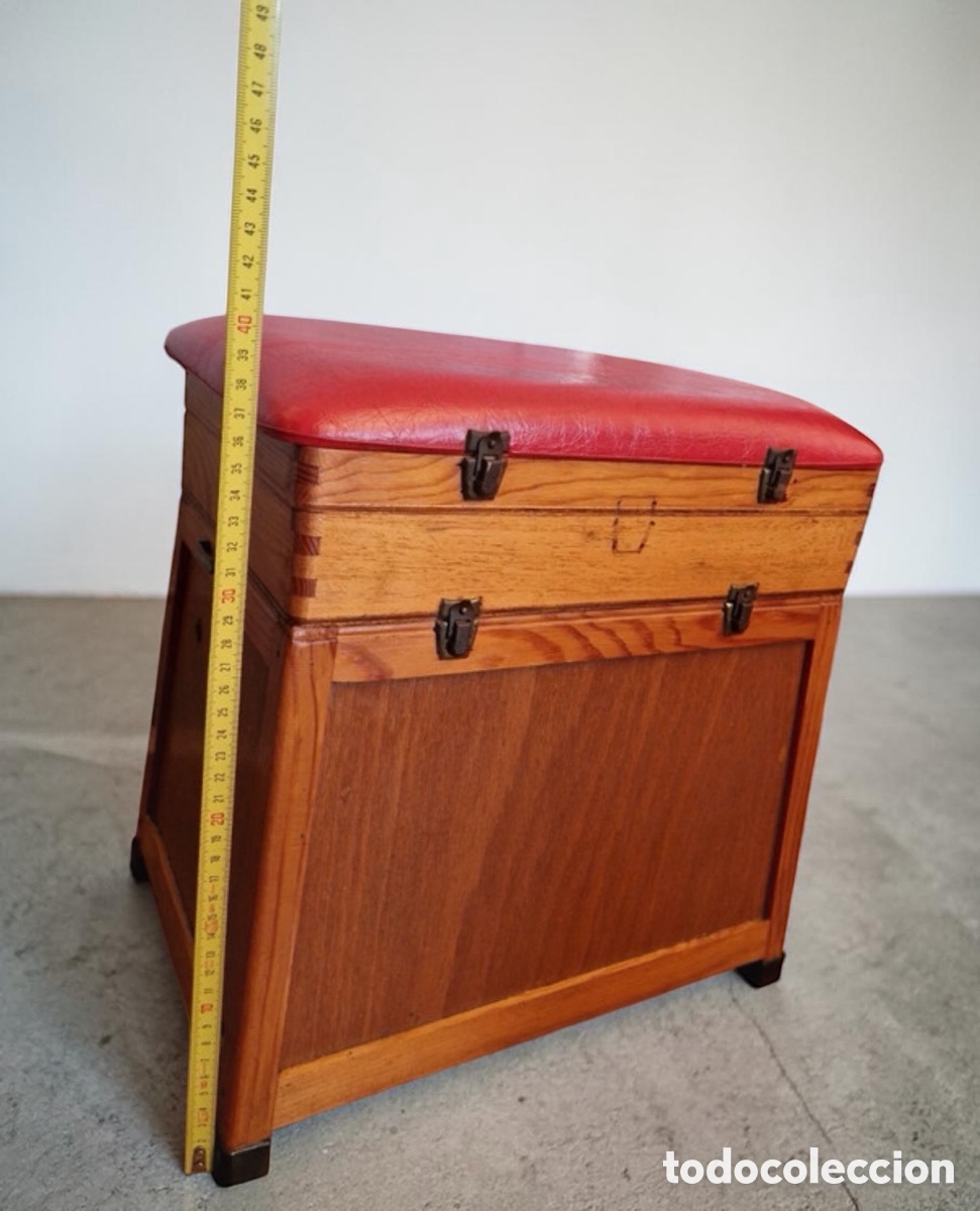 Antig&uuml;edades: Taburete/cesta de pesca antiguo - Foto 5