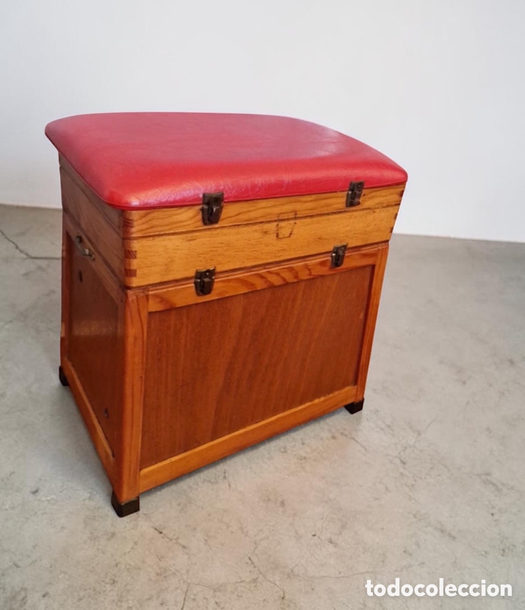 Antig&uuml;edades: Taburete/cesta de pesca antiguo - Foto 1