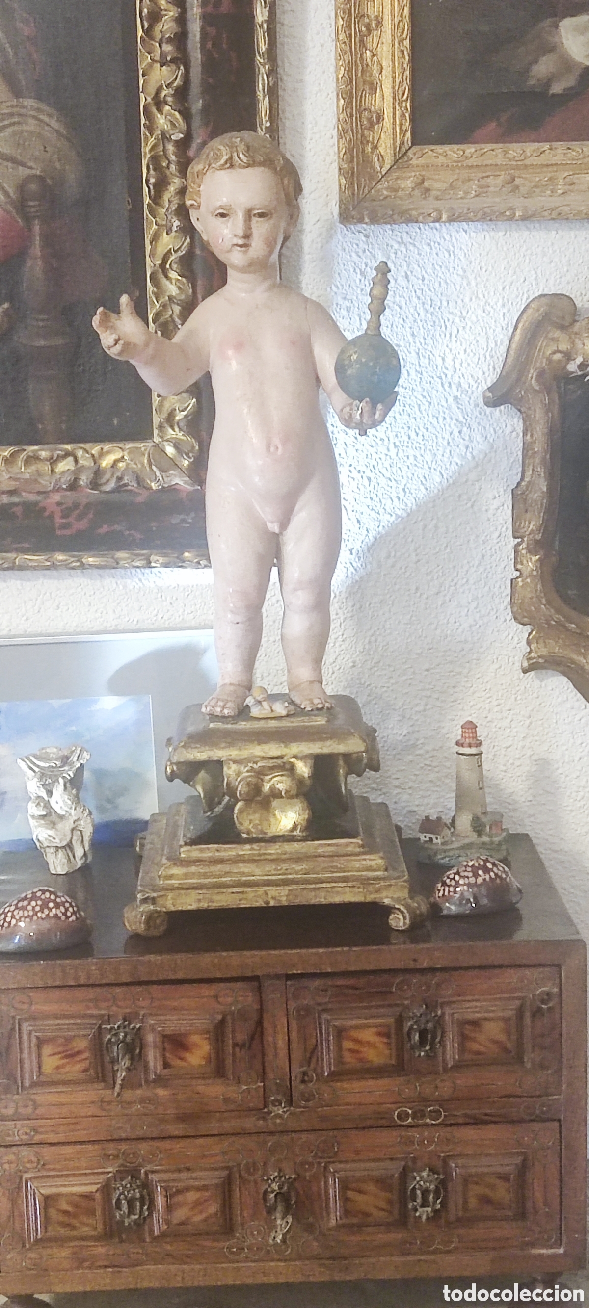 Antig&uuml;edades: talla ni&ntilde;o Jes&uacute;s bola s.18