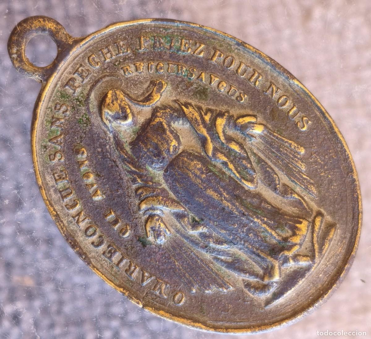 Antig&uuml;edades: Antigua medalla. Inmaculada Concepci&oacute;n. - Foto 3