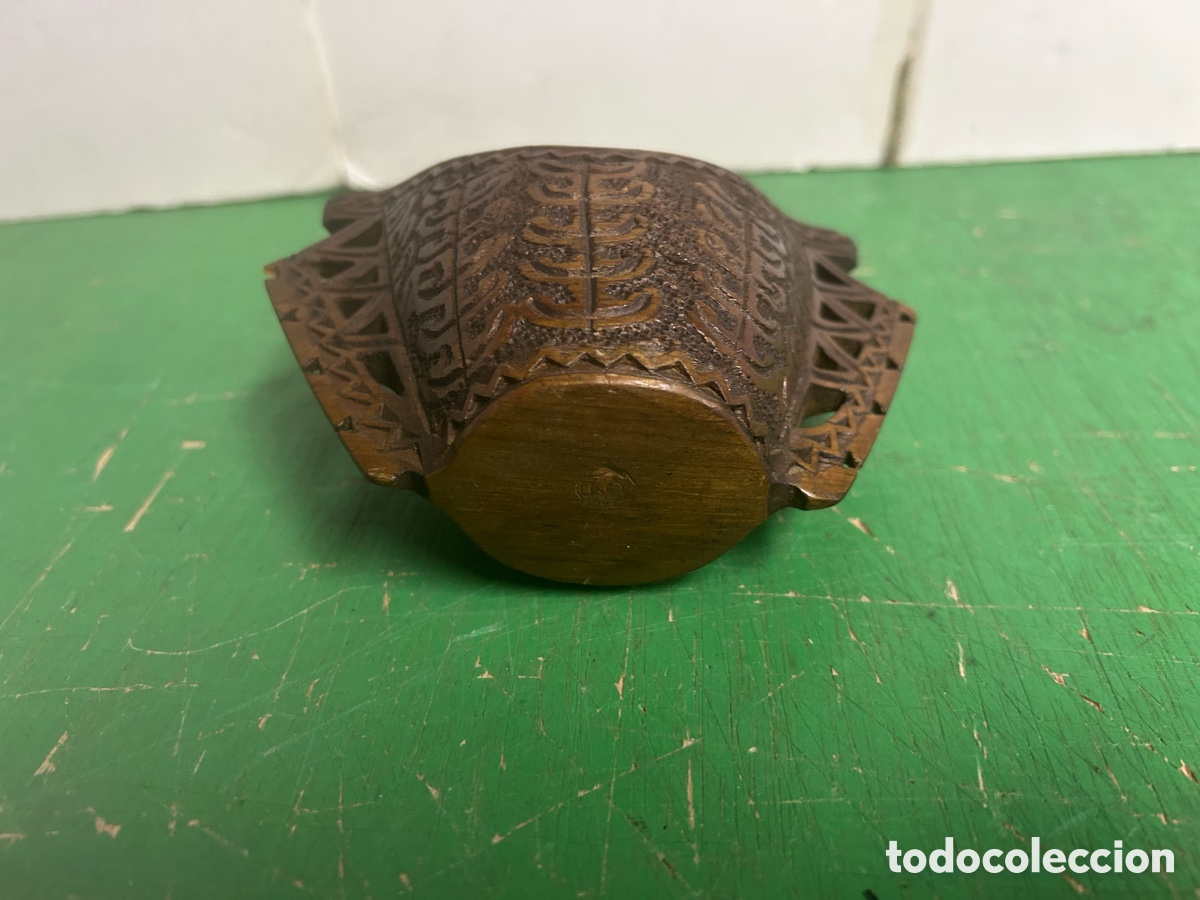 Antig&uuml;edades: TAZA DE PASTOR TALLADA DE MADERA - Foto 7