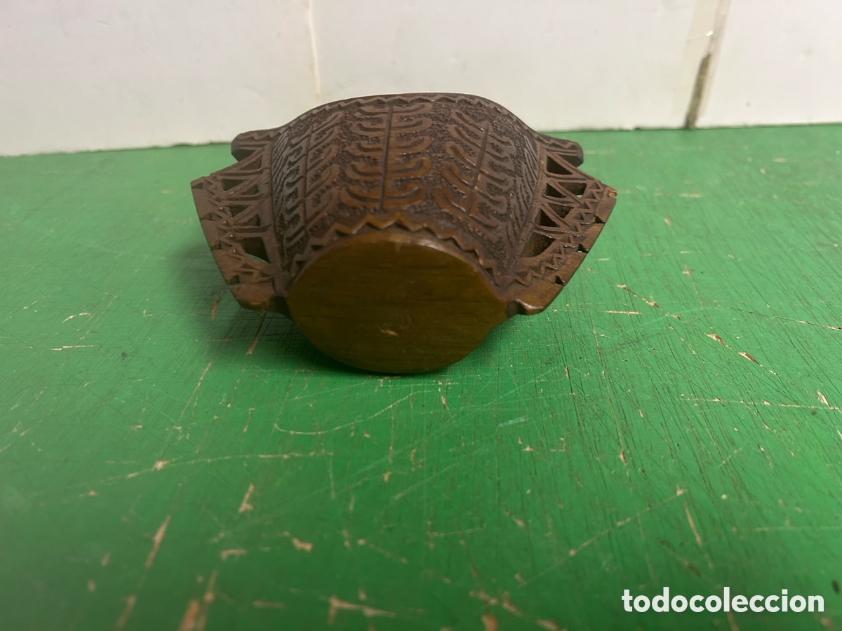 Antig&uuml;edades: TAZA DE PASTOR TALLADA DE MADERA - Foto 8