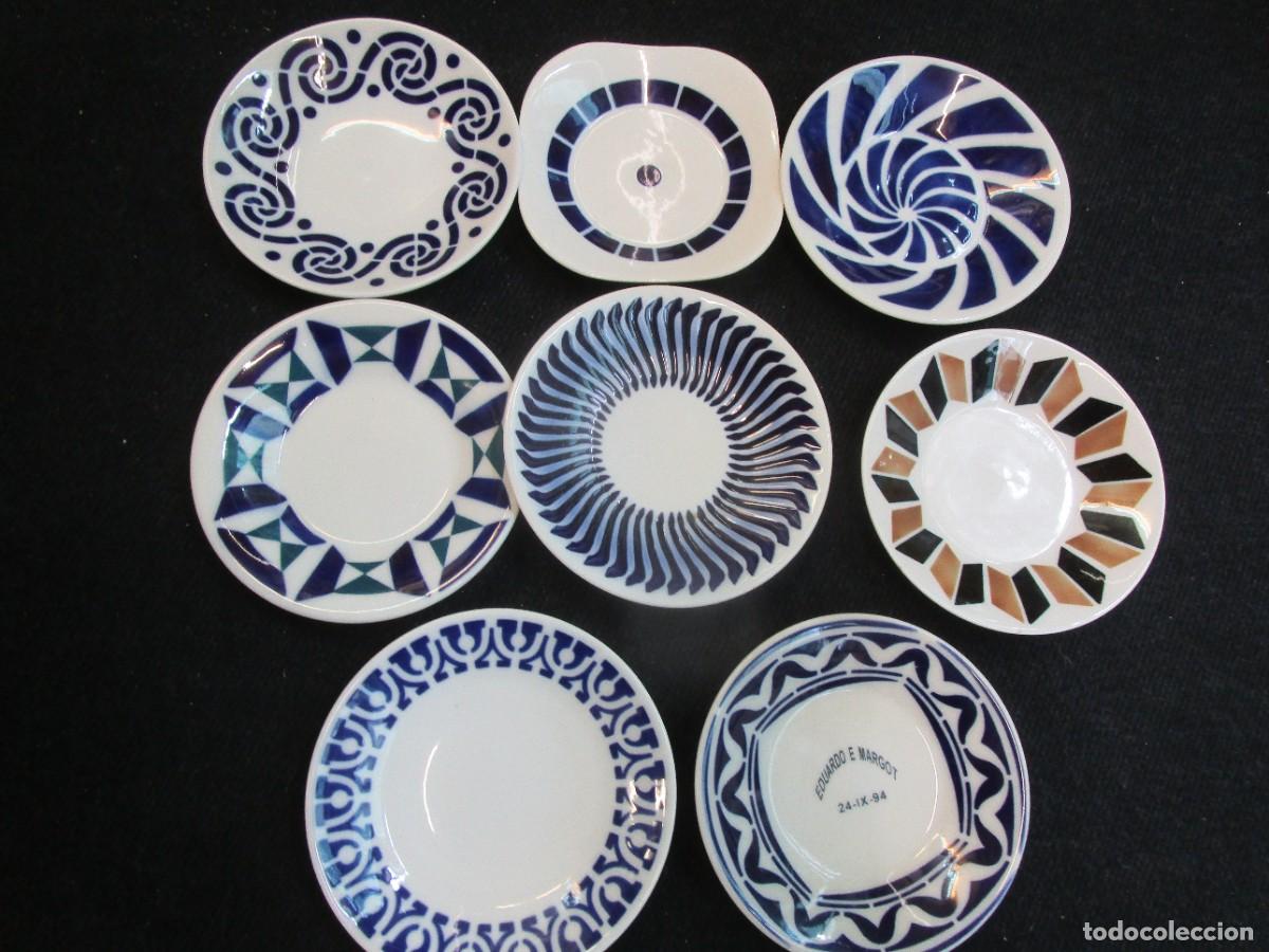 Antig&uuml;edades: SARGADELOS - LOTE 8 PLATOS PEQUE&Ntilde;OS DE 12CM, 1 CON SELLO CASTRO - FORMARON PARTE DE JUEGOS CAFE ??
