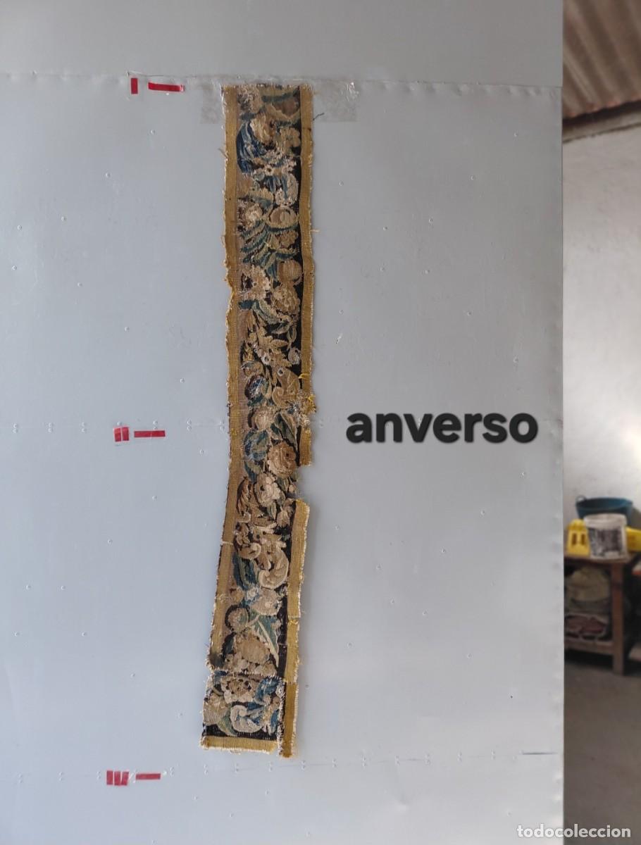 Antig&uuml;edades: Cenefa tapiz verdure aubusson s. XVII