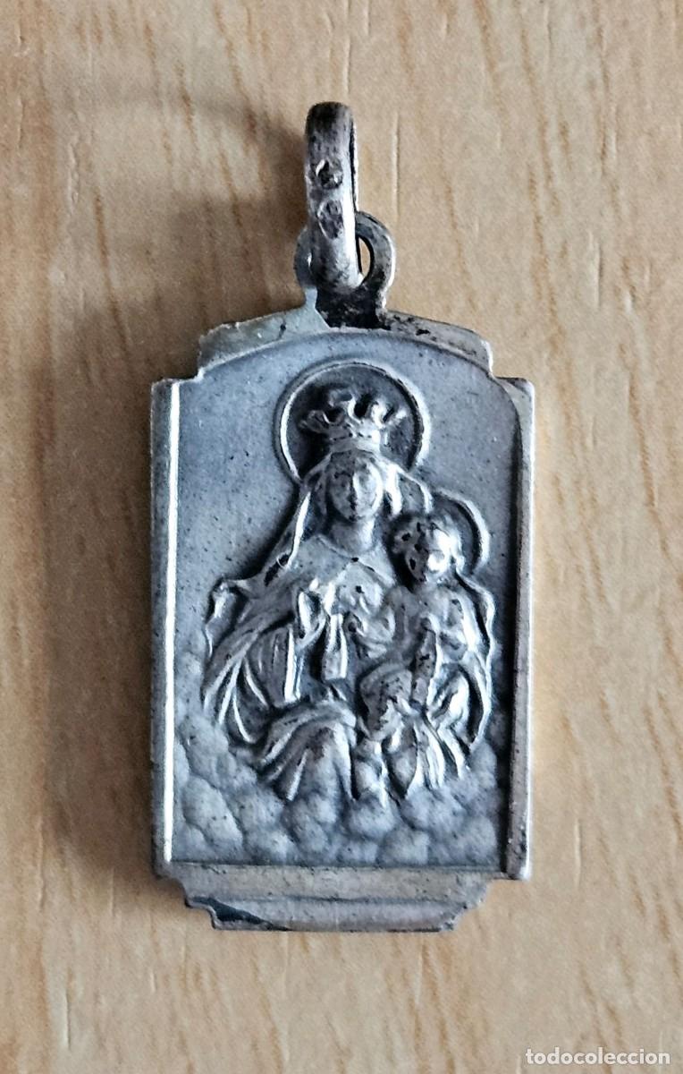 Antiques: ANTIGUO MEDALLA RELIGIOSA EN PLATA(Con contraste)-Virgen del Carmen, reverso C. de Jes&uacute;s-Peso 3,5gr.