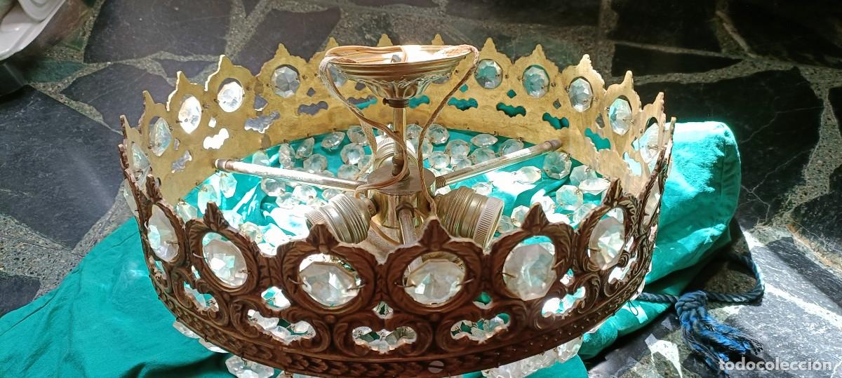 Antiques: Lampara de bronce de techo