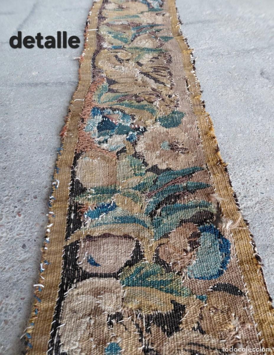Antig&uuml;edades: Cenefa tapiz verdure aubusson s. XVII