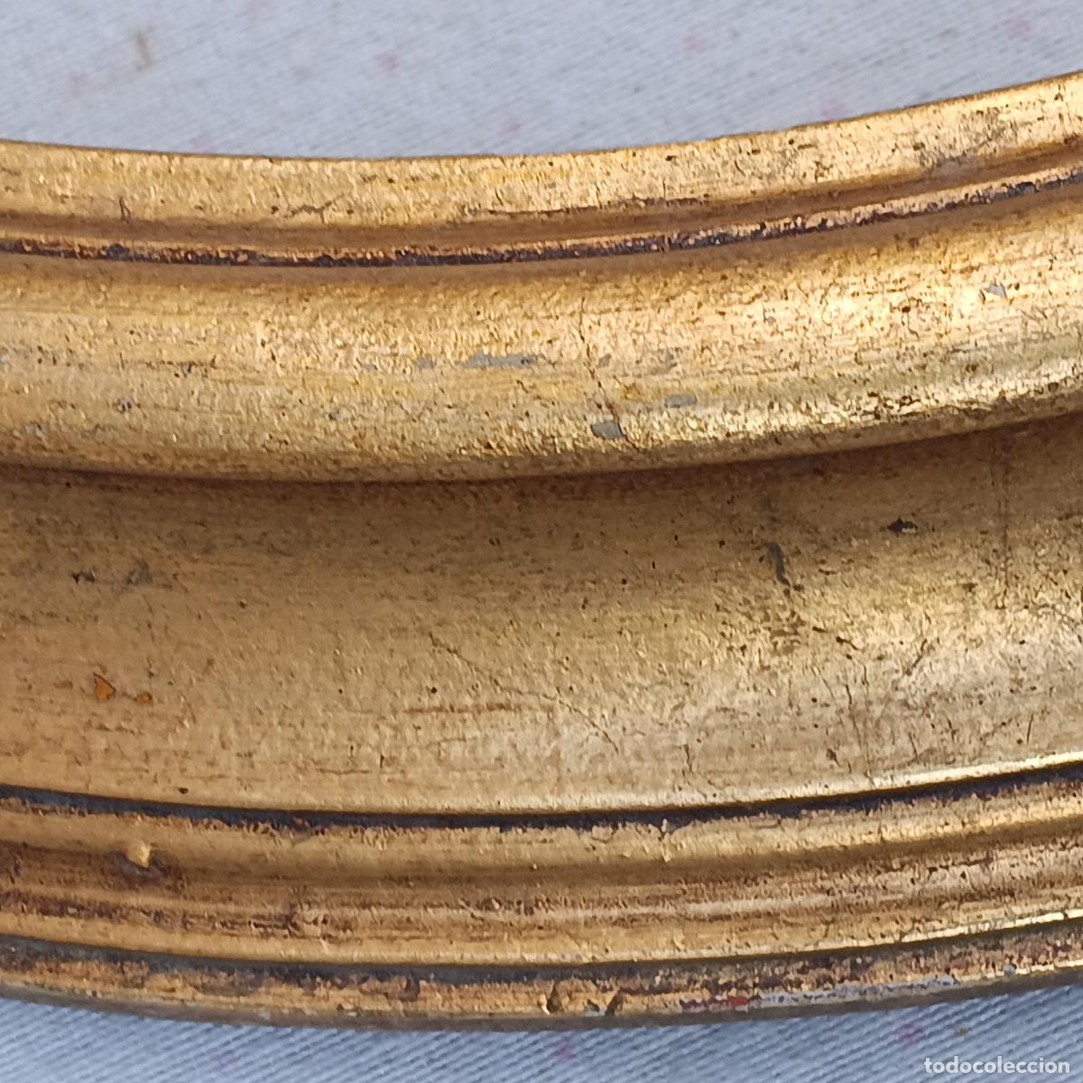 Antig&uuml;edades: MARCO OVALADO GRANDE Y DORADO EN MADERA. - Foto 7