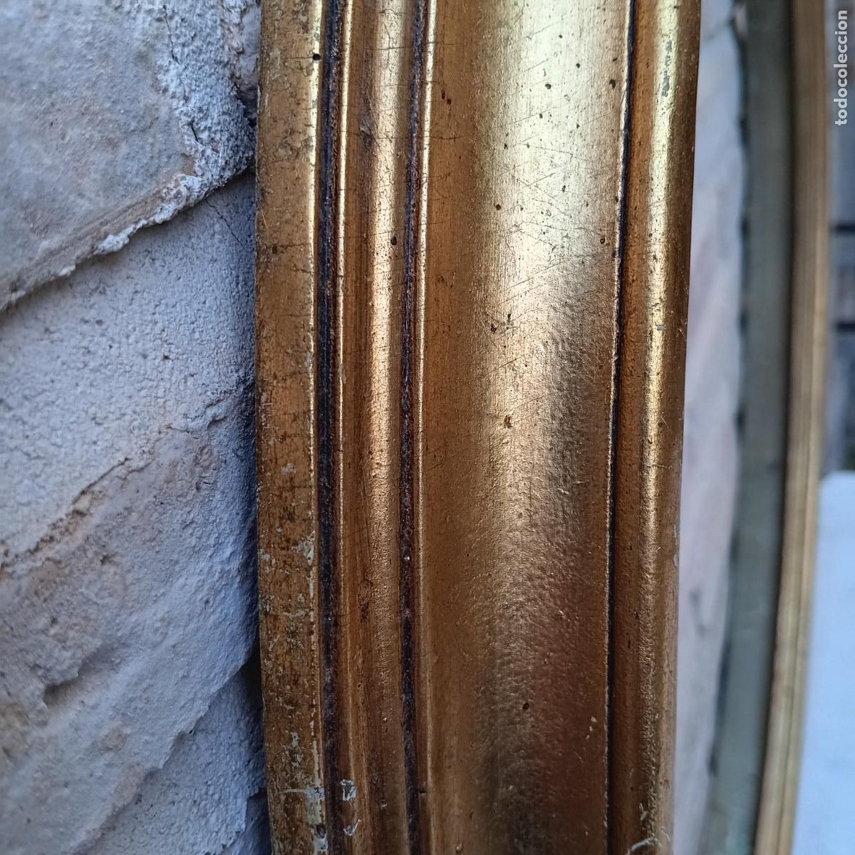 Antig&uuml;edades: MARCO OVALADO GRANDE Y DORADO EN MADERA. - Foto 9