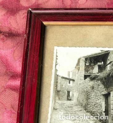 Oggetti Antichi: Marco de madera antiguo color granate para cuadro fotograf&iacute;a portarretratos a&ntilde;os 30-40. 30 x 21 cm