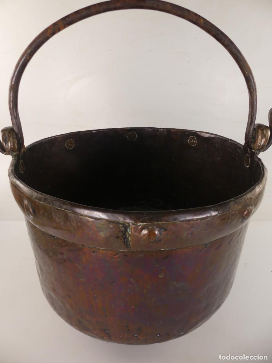 Antiques: GRANDE CALDERO DE COBRE Y HIERRO FORJADO