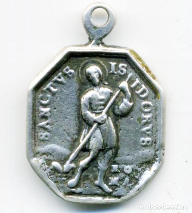 Antig&uuml;edades: XS- ANTIGUA MEDALLA DE PLATA San Isidoro y Santa Maria de la Cabeza 4,6 g 20 mm
