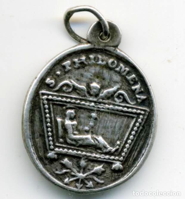 Antig&uuml;edades: XS- ANTIGUA MEDALLA DE PLATA Santa Filomena 2,8 g 19 mm