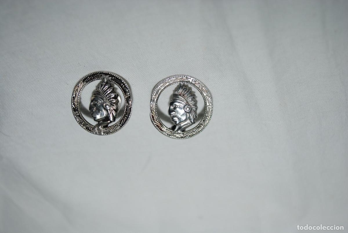 Antig&uuml;edades: SALCILLOS DE PLATA CON LA CABEZA DE UN INDIO . - Foto 4