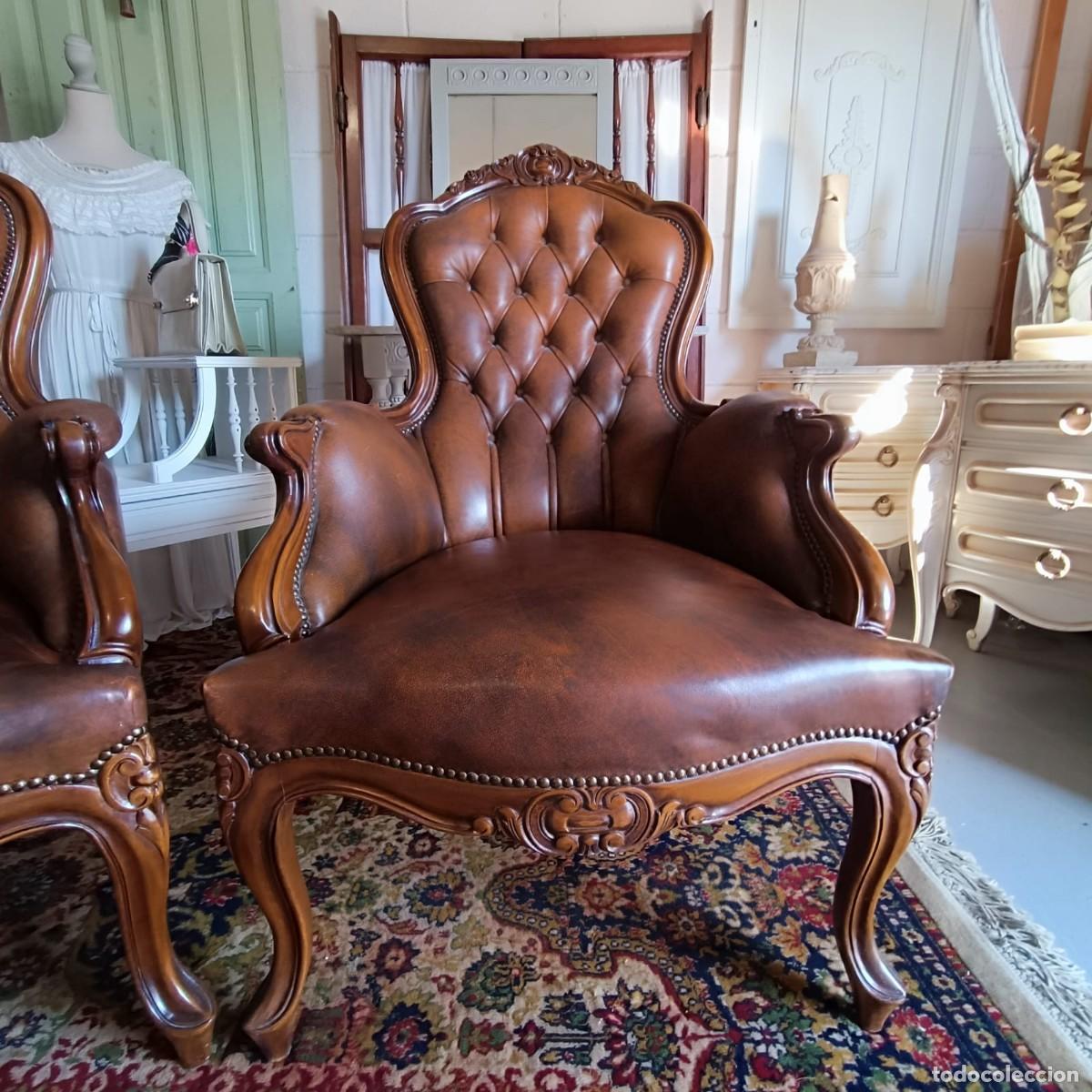 Antig&uuml;edades: Sillones de piel Luis XV. - Foto 6