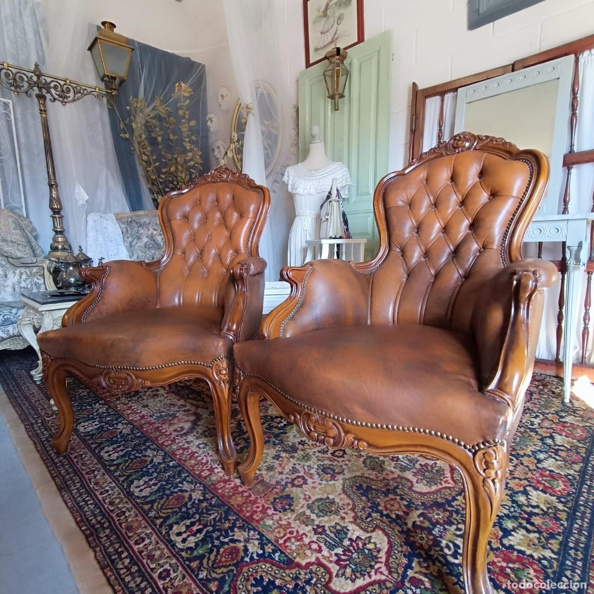 Antig&uuml;edades: Sillones de piel Luis XV. - Foto 8