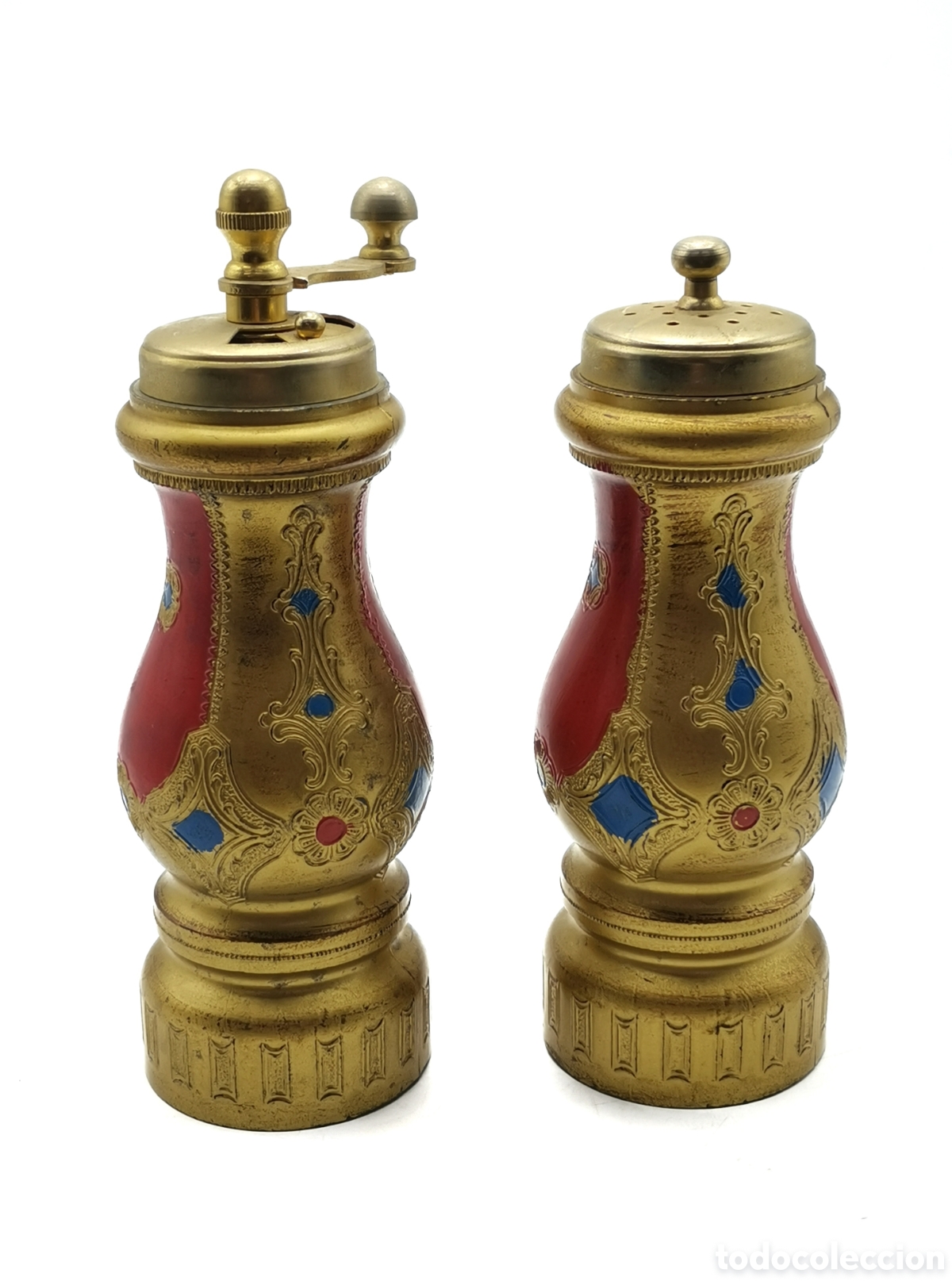 Antiques: SALERO PIMENTERO ESTILO FLORENTINO ITALY PINTADOS A MANO