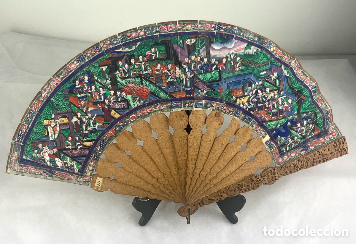 Antig&uuml;edades: ABANICO CANTON&Eacute;S DE LAS MIL CARAS POR AMBOS LADOS - SIGLO XIX - DE MUSEO