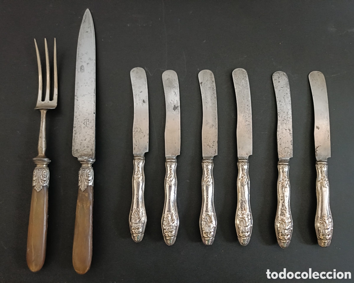 Antig&uuml;edades: Cuchillo y tenedor de Trinchado Casas y Tello - Foto 1