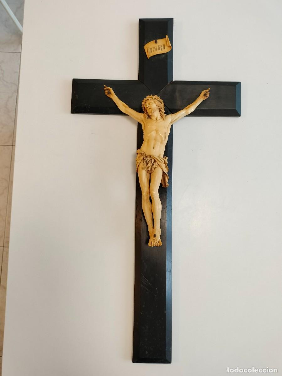Antig&uuml;edades: ESPECTACULAR CRISTO CRUCIFICADO DE MARFIL DEL SIGLOS XIX