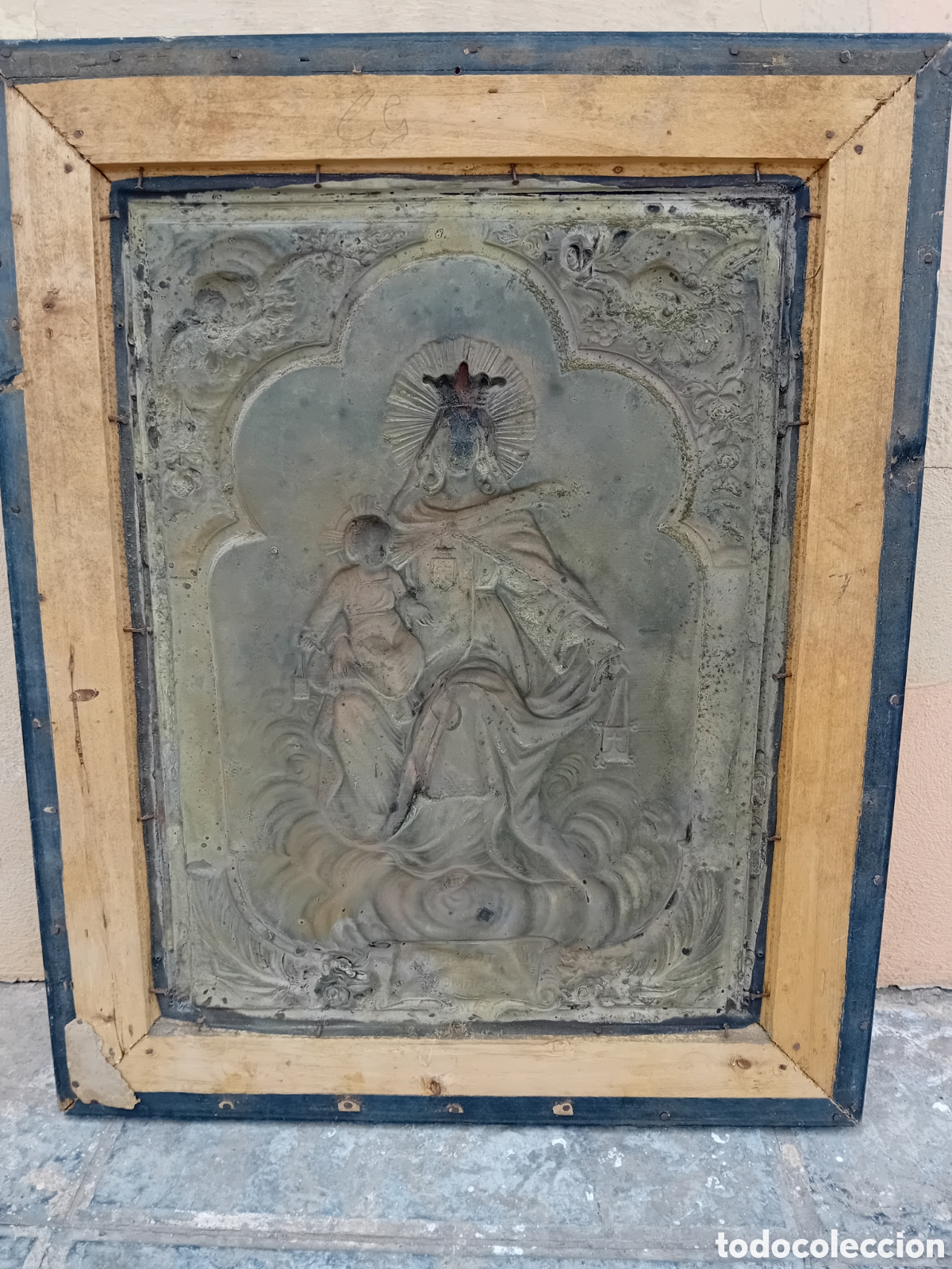 Antig&uuml;edades: CUADRO REPUJADO ALPACA NUESTRA SE&Ntilde;ORA DEL CARMEN - Foto 7