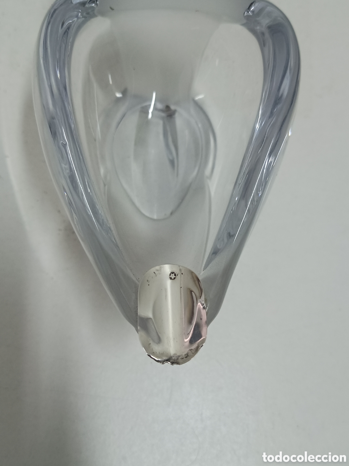 Antig&uuml;edades: CENICERO CON FORMA DE CISNE - CRISTAL Y PLATA - Foto 5