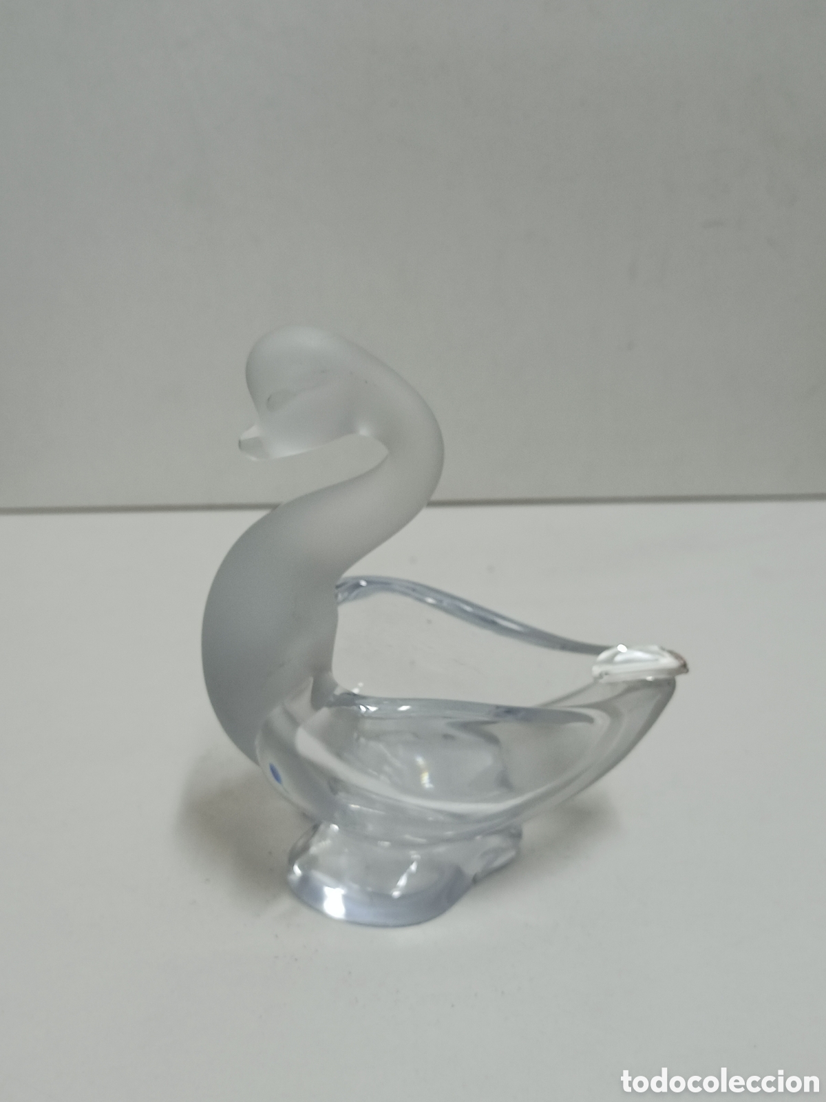 Antiquit&auml;ten: CENICERO CON FORMA DE CISNE - CRISTAL Y PLATA