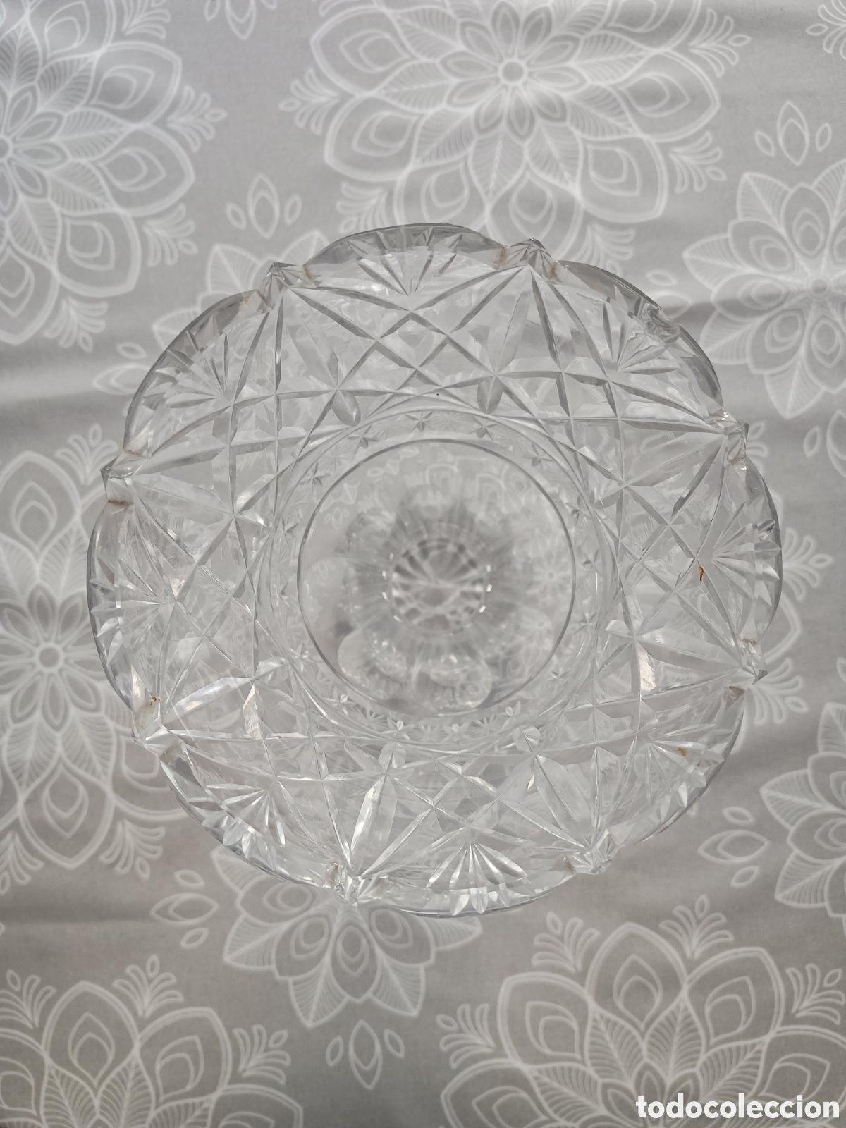 Antig&uuml;edades: FLORERO DE CRISTAL TALLADO 25cm - Foto 5